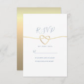 Carte RSVP de mariage bleu Dusty minimale (Devant / Derrière)