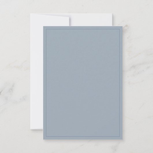 Carte RSVP de mariage bleu foncé simple (Dos)