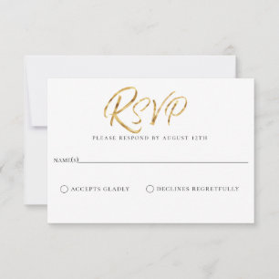 Carte RSVP de mariage bleu marine brossé
