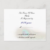 carte rsvp de mariage bleu paon (Dos)
