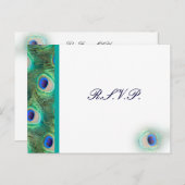 carte rsvp de mariage bleu paon (Devant / Derrière)