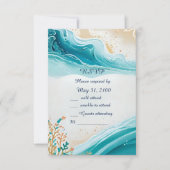 carte rsvp de mariage bleue (Devant)