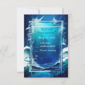 carte rsvp de mariage bleue (Devant)