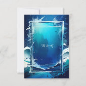carte rsvp de mariage bleue (Dos)