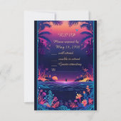 carte rsvp de mariage bleue (Devant)