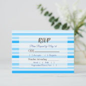 Carte RSVP de mariage Blue Stripes (Debout devant)