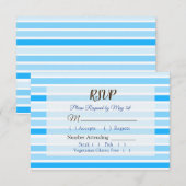 Carte RSVP de mariage Blue Stripes (Devant / Derrière)