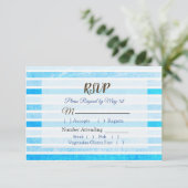 Carte RSVP de mariage Blue Stripes (Debout devant)