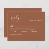 Carte RSVP de mariage Boho en terre cuite, options (Devant / Derrière)
