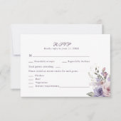 Carte RSVP de mariage Boho Mauve et Lilac (Devant)