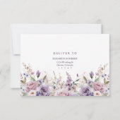 Carte RSVP de mariage Boho Mauve et Lilac (Dos)