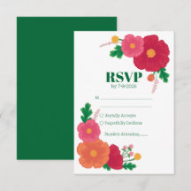Carte RSVP de mariage Bold Blooms