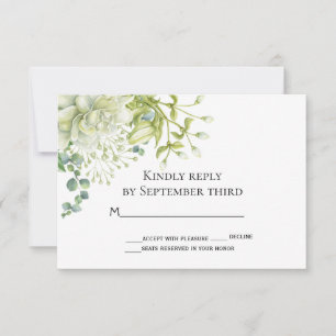 Carte RSVP de mariage botanique