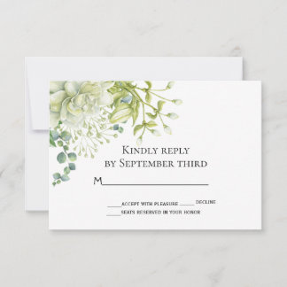 Carte RSVP de mariage botanique