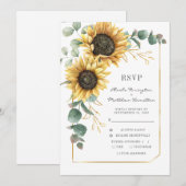 Carte RSVP de mariage botanique brillant de tourne (Devant / Derrière)