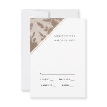 Carte rsvp de mariage botanique Brown, carte de ré