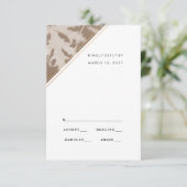 Carte rsvp de mariage botanique Brown, carte de ré (Debout devant)
