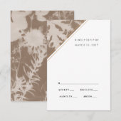 Carte rsvp de mariage botanique Brown, carte de ré (Devant / Derrière)