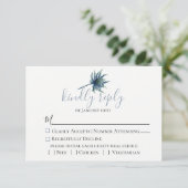 Carte RSVP de mariage botanique de chardon bleu (Debout devant)