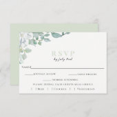 Carte RSVP de mariage botanique Dusty Sage (Devant / Derrière)