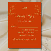 Carte RSVP de mariage botanique Monogramme en terr