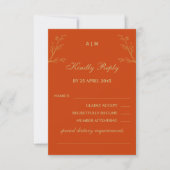 Carte RSVP de mariage botanique Monogramme en terr (Devant)