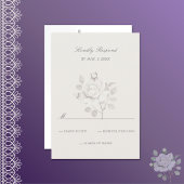 Carte RSVP de mariage botanique Rose moderne