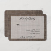 Carte RSVP de mariage Brown rustique (Devant / Derrière)