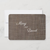 Carte RSVP de mariage Brown rustique (Dos)