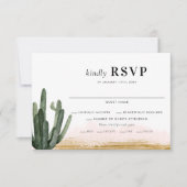 Carte RSVP de mariage Cactus du désert (Devant)