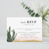 Carte RSVP de mariage Cactus du désert (Debout devant)