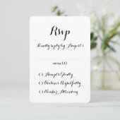 Carte RSVP de mariage Calligraphie Lettrée à la ma (Debout devant)