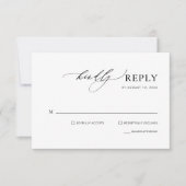 Carte RSVP de mariage Calligraphie manuscrite simp (Devant)
