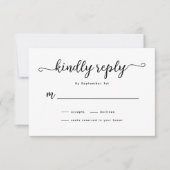 Carte RSVP de mariage calligraphie minimaliste (Devant)