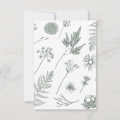 Carte RSVP de mariage Calligraphie verte Sage (Dos)