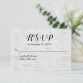 Carte RSVP de mariage cardiaque de Birch Tree (Debout devant)
