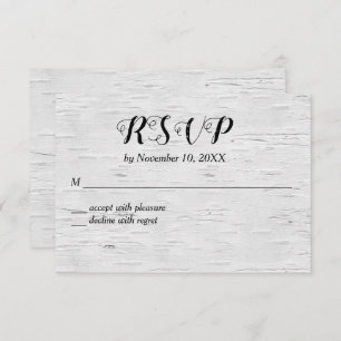 Carte RSVP de mariage cardiaque de Birch Tree