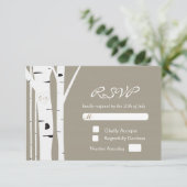 Carte RSVP de mariage cardiaque sculpté de Birch T (Debout devant)