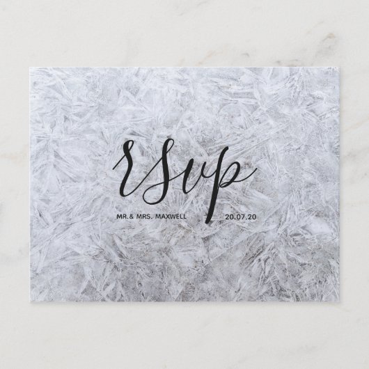 Carte RSVP de mariage | Carte postale de script de (Devant)