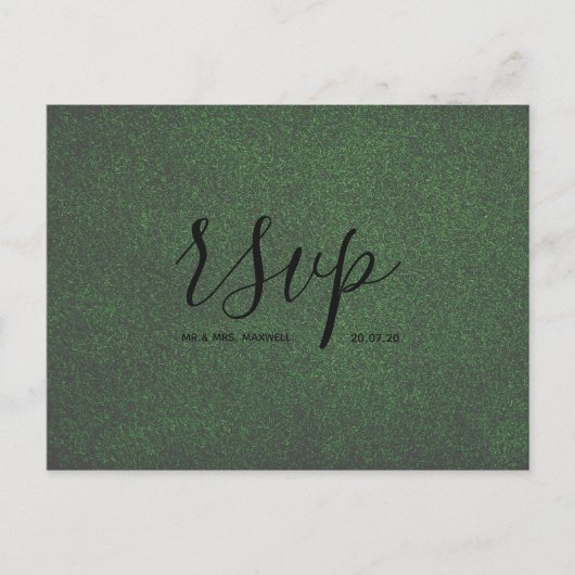 Carte Rsvp de mariage | Carte postale de script Gr (Devant)