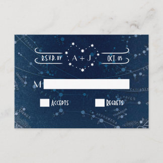 Carte RSVP de mariage céleste