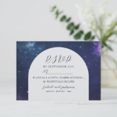 Carte RSVP de mariage celestial romantique (Debout devant)