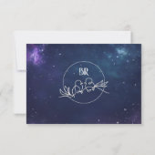 Carte RSVP de mariage celestial romantique (Dos)