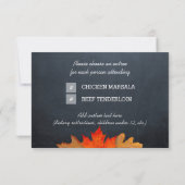 Carte RSVP de mariage Chalkboard de l'automne (Dos)