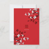 Carte RSVP de mariage chinois Sakura Double Bonheu (Dos)