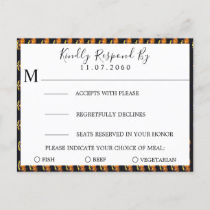 Carte RSVP de mariage citrouille