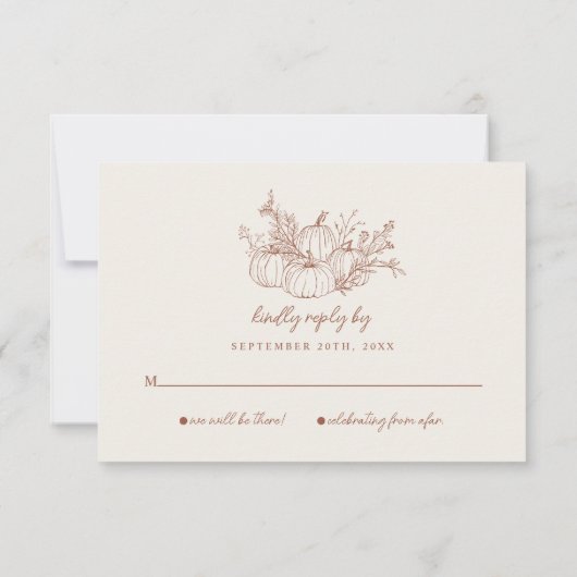 Carte RSVP de mariage citrouille (Dos)