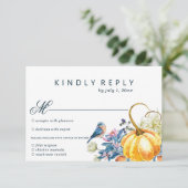 Carte RSVP de mariage Citrouille d'automne avec ch (Debout devant)