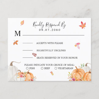 Carte RSVP de mariage Citrouille doux