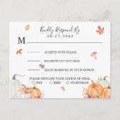 Carte RSVP de mariage Citrouille doux (Devant)